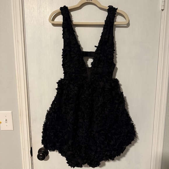 NEW For Love & Lemons Astrid Mini Dress in Black Bubble Medium M - Picture 4 of 6